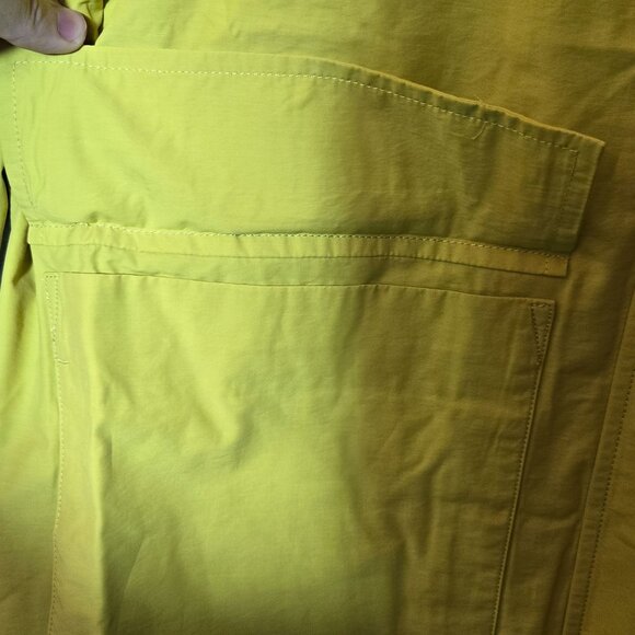 Eileen Fisher Hooded Jacket XL Yellow Drawstring Zip Up Lightweight Minimalist - Picture 7 of 16